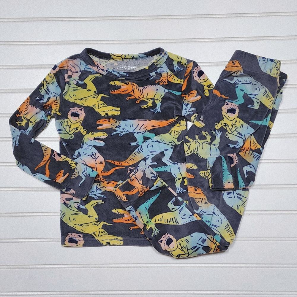 Cat & Jack Dinosaur Super Soft Fleece Pajamas Size 4